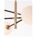 NOVA LUCE 9143306 | Vitra Nova Luce visilice svjetiljka s mogućnošću skraćivanja kabla, elementi koji se mogu okretati 6x G9 zlato mat, crno, opal