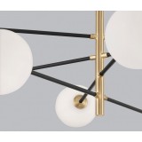NOVA LUCE 9143308 | Vitra Nova Luce visilice svjetiljka s mogućnošću skraćivanja kabla, elementi koji se mogu okretati 8x G9 zlato mat, crno, opal