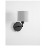 NOVA LUCE 9151401 | Bitonto Nova Luce zidna svjetiljka 1x E14 crno, sivo