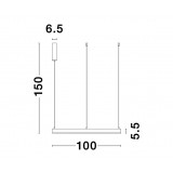 NOVA LUCE 9190755 | Motif Nova Luce visilice svjetiljka - TRIAC okrugli jačina svjetlosti se može podešavati, s mogućnošću skraćivanja kabla 1x LED 3800lm 3000K bijelo