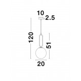 NOVA LUCE 9191201 | Grus Nova Luce visilice svjetiljka s mogućnošću skraćivanja kabla 1x E27 mesing, opal