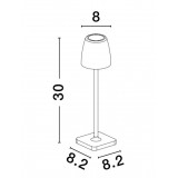 NOVA LUCE 9223412 | Colt Nova Luce nosiva, stolna svjetiljka sa dodirnim prekidačem jačina svjetlosti se može podešavati, baterijska/akumulatorska, USB utikač 1x LED 207lm 3000K IP54 rdža smeđe