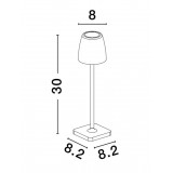 NOVA LUCE 9223413 | Colt Nova Luce nosiva, stolna svjetiljka sa dodirnim prekidačem jačina svjetlosti se može podešavati, baterijska/akumulatorska, USB utikač 1x LED 207lm 3000K IP54 tamno siva