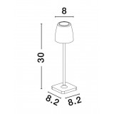 NOVA LUCE 9223414 | Colt Nova Luce nosiva, stolna svjetiljka sa dodirnim prekidačem jačina svjetlosti se može podešavati, baterijska/akumulatorska, USB utikač 1x LED 207lm 3000K IP54 maslinasto zelena