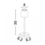 NOVA LUCE 9223415 | Colt Nova Luce nosiva, stolna svjetiljka sa dodirnim prekidačem jačina svjetlosti se može podešavati, baterijska/akumulatorska, USB utikač 1x LED 207lm 3000K IP54 bijelo mat