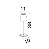 NOVA LUCE 9223997 | Colt Nova Luce nosiva, stolna svjetiljka sa dodirnim prekidačem jačina svjetlosti se može podešavati, baterijska/akumulatorska, USB utikač 1x LED 207lm 3000K IP54 tamno siva, opal