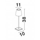 NOVA LUCE 9223999 | Colt Nova Luce nosiva, stolna svjetiljka sa dodirnim prekidačem jačina svjetlosti se može podešavati, baterijska/akumulatorska, USB utikač 1x LED 207lm 3000K IP54 rdža smeđe, opal