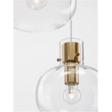 NOVA LUCE 9236610 | Cinzia-NL Nova Luce visilice svjetiljka s mogućnošću skraćivanja kabla 3x E27 mesing, prozirno