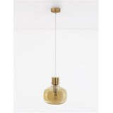 NOVA LUCE 9236650 | Cinzia-NL Nova Luce visilice svjetiljka s mogućnošću skraćivanja kabla 1x E27 mesing, šampanjac žuto