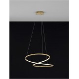NOVA LUCE 9248109 | Girish Nova Luce visilice svjetiljka - TRIAC jačina svjetlosti se može podešavati, s mogućnošću skraćivanja kabla 1x LED 2000lm 3000K zlatno, opal