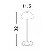 NOVA LUCE 9281381 | Rose-NL Nova Luce nosiva, stolna svjetiljka sa dodirnim prekidačem baterijska/akumulatorska, USB utikač 1x LED 207lm 3000K IP54 crno, opal
