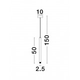 NOVA LUCE 9287920 | Trimle Nova Luce visilice svjetiljka šipka s mogućnošću skraćivanja kabla 1x LED 271lm 3000K crno