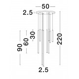 NOVA LUCE 9287945 | Trimle Nova Luce visilice svjetiljka - TRIAC šipka jačina svjetlosti se može podešavati, s mogućnošću skraćivanja kabla 1x LED 1861lm 3000K crno