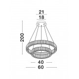 NOVA LUCE 9333068 | Aurelia-NL Nova Luce visilice svjetiljka - TRIAC okrugli jačina svjetlosti se može podešavati, s mogućnošću skraćivanja kabla 1x LED 4328lm 3500K krom, kristal