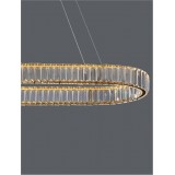 NOVA LUCE 9333073 | Aurelia-NL Nova Luce visilice svjetiljka - TRIAC jačina svjetlosti se može podešavati, s mogućnošću skraćivanja kabla 1x LED 4505lm 3500K zlatno, prozirno, kristal
