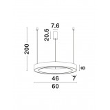 NOVA LUCE 9345640 | Morbido Nova Luce visilice svjetiljka okrugli daljinski upravljač jačina svjetlosti se može podešavati, sa podešavanjem temperature boje, s mogućnošću skraćivanja kabla 1x LED 3268lm 2700 <-> 4000K zlatno, opal