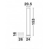 NOVA LUCE 9500812 | Wenna Nova Luce podna svjetiljka 153cm s prekidačem 1x LED 2150lm 3000K crno mat, bijelo
