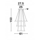 NOVA LUCE 9501430 | Leon-NL Nova Luce visilice svjetiljka - TRIAC okrugli jačina svjetlosti se može podešavati, s mogućnošću skraćivanja kabla, elementi koji se mogu okretati 1x LED 4980lm 3000K antik zlato, bijelo