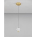 NOVA LUCE 9511010 | Brillante-NL Nova Luce visilice svjetiljka s mogućnošću skraćivanja kabla 1x LED 246lm 3200K zlatno, prozirno, kristal