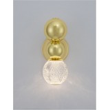 NOVA LUCE 9522040 | Brille-NL Nova Luce zidna svjetiljka 1x LED 250lm 3200K zlatno, prozirno, kristal