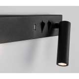 NOVA LUCE 9533521 | Vida-NL Nova Luce zidna svjetiljka s prekidačem elementi koji se mogu okretati, USB utikač, pozadinska rasvjeta 1x LED 210lm + 1x LED 350lm 3000K crno mat