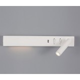 NOVA LUCE 9533523 | Vida-NL Nova Luce zidna svjetiljka s prekidačem elementi koji se mogu okretati, USB utikač, pozadinska rasvjeta 1x LED 210lm + 1x LED 350lm 3000K bijelo mat