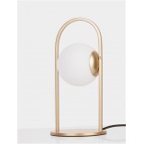 NOVA LUCE 9695225 | Hook-NL Nova Luce stolna svjetiljka 32cm s prekidačem 1x LED 465lm 3000K zlato mat, opal