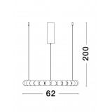 NOVA LUCE 9695230 | Perla-NL Nova Luce visilice svjetiljka - TRIAC jačina svjetlosti se može podešavati, s mogućnošću skraćivanja kabla 1x LED 4732lm 3000K zlatno, opal