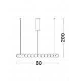 NOVA LUCE 9695231 | Perla-NL Nova Luce visilice svjetiljka - TRIAC daljinski upravljač jačina svjetlosti se može podešavati, s mogućnošću skraćivanja kabla 1x LED 6492lm 3000K zlatno, opal