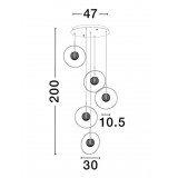 NOVA LUCE 9695235 | Atos-NL Nova Luce visilice svjetiljka s mogućnošću skraćivanja kabla 1x LED 3925lm 3000K zlato mat, prozirno, kristal