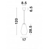 NOVA LUCE 9724101 | Veiro Nova Luce visilice svjetiljka s mogućnošću skraćivanja kabla 1x E27 krom, crno
