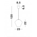 NOVA LUCE 9724102 | Veiro Nova Luce visilice svjetiljka s mogućnošću skraćivanja kabla 1x E27 krom, crno