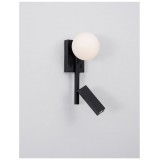 NOVA LUCE 9919530 | Joline Nova Luce zidna svjetiljka dva prekidača elementi koji se mogu okretati 1x G9 450lm + 1x LED 200lm crno, opal