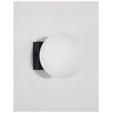 NOVA LUCE 9919601 | Joline Nova Luce zidna svjetiljka kuglasta s prekidačem 1x LED 450lm 3200K crno mat, opal