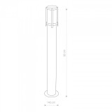 NOWODVORSKI 3396 | Sirocco Nowodvorski podna svjetiljka 90cm 1x E27 IP44 crno, opal