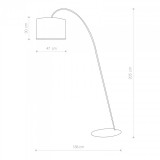 NOWODVORSKI 5386 | AliceN Nowodvorski podna svjetiljka 205cm sa nožnim prekidačem 1x E27 crno, bijelo
