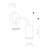 NOWODVORSKI 9070 | Eye-White Nowodvorski zidna svjetiljka s prekidačem fleksibilna 1x GU10 bijelo