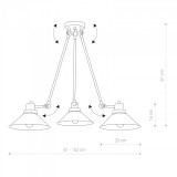 NOWODVORSKI 9142 | Techno-NW Nowodvorski luster svjetiljka elementi koji se mogu okretati 3x E27 crno, bijelo