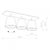 NOWODVORSKI 9717 | Awinion Nowodvorski stropne svjetiljke svjetiljka elementi koji se mogu okretati 3x E27 crno, sivo, drvo