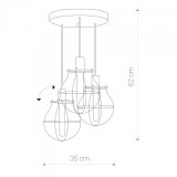 NOWODVORSKI 9740 | Manufacture Nowodvorski stropne svjetiljke svjetiljka elementi koji se mogu okretati 3x E27 crno, crveni bakar