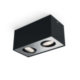 PHILIPS 50492/30/P0 | Box Philips stropne svjetiljke WarmGlow svjetiljka četvorougaoni jačina svjetlosti se može podešavati, izvori svjetlosti koji se mogu okretati 2x LED 1000lm 2200 <-> 6500K crno, sivo