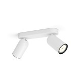 PHILIPS 50582/31/PN | Pongee Philips spot svjetiljka okrugli elementi koji se mogu okretati 2x GU10 bijelo, crno