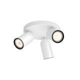 PHILIPS 50583/31/PN | Pongee Philips spot svjetiljka okrugli elementi koji se mogu okretati 3x GU10 bijelo, crno