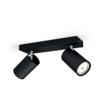 PHILIPS 50592/30/PN | Kosipo Philips spot svjetiljka okrugli elementi koji se mogu okretati 2x GU10 crno
