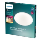 PHILIPS 8718699681012 | SuperSlim Philips zidna, stropne svjetiljke LED panel - SceneSwitch okrugli s impulsnim prekidačem jačina svjetlosti se može podešavati 1x LED 1300lm 2700K bijelo