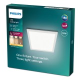 PHILIPS 8719514326620 | Touch-PH Philips stropne svjetiljke SLIM LED panel - SceneSwitch četvrtast s impulsnim prekidačem jačina svjetlosti se može podešavati 1x LED 1050lm 2700K bijelo
