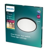 PHILIPS 8719514327085 | SuperSlim Philips zidna, stropne svjetiljke LED panel - SceneSwitch okrugli s impulsnim prekidačem jačina svjetlosti se može podešavati 1x LED 2000lm 2700K crno, bijelo