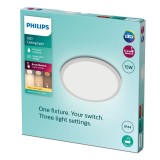 PHILIPS 8719514327184 | SuperSlim Philips zidna, stropne svjetiljke LED panel - SceneSwitch okrugli s impulsnim prekidačem jačina svjetlosti se može podešavati 1x LED 1300lm 2700K IP44 bijelo