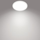 PHILIPS 8719514327221 | SuperSlim Philips zidna, stropne svjetiljke LED panel - SceneSwitch okrugli s impulsnim prekidačem jačina svjetlosti se može podešavati 1x LED 1500lm 4000K IP44 bijelo