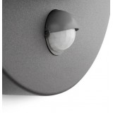 PHILIPS 8719514385306 | June Philips zidna svjetiljka sa senzorom 1x E27 IP44 antracit, bijelo